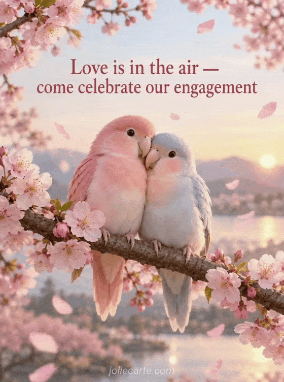 Love is in the air — come celebrate our engagement - GIF