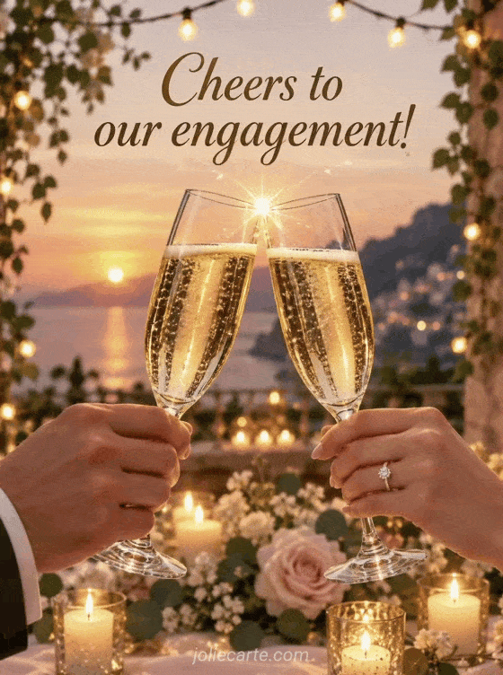Cheers to our engagement! - GIF