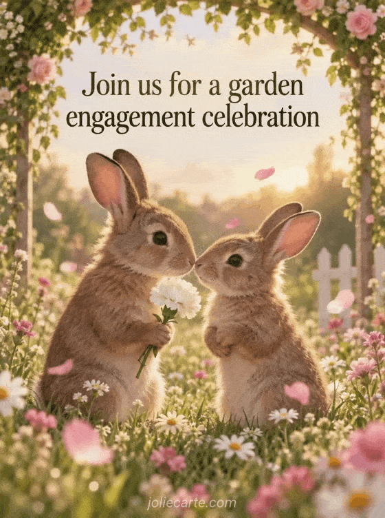 Join us for a garden engagement celebration - GIF