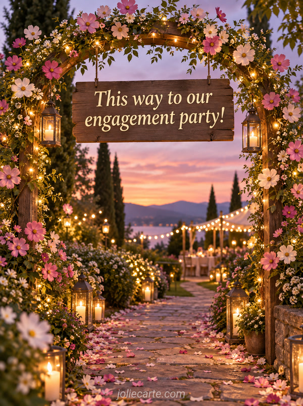 This way to our engagement party! - Image