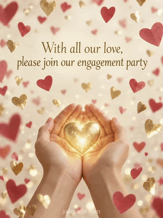 With all our love, please join our engagement party - GIF