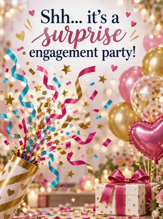 Shh... it's a surprise engagement party! - GIF