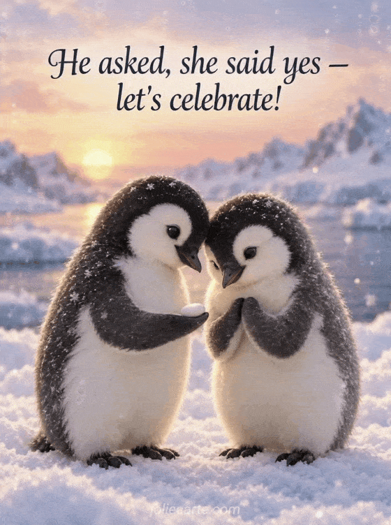He asked, she said yes — let's celebrate! - GIF