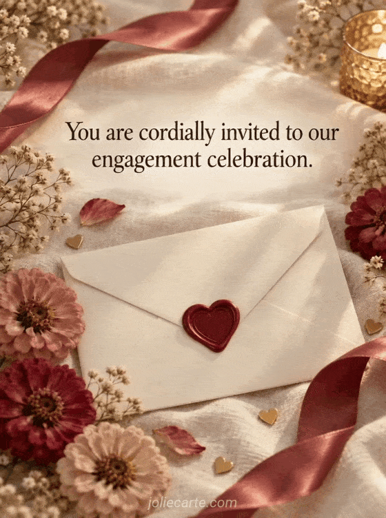 You are cordially invited to our engagement celebration. - GIF