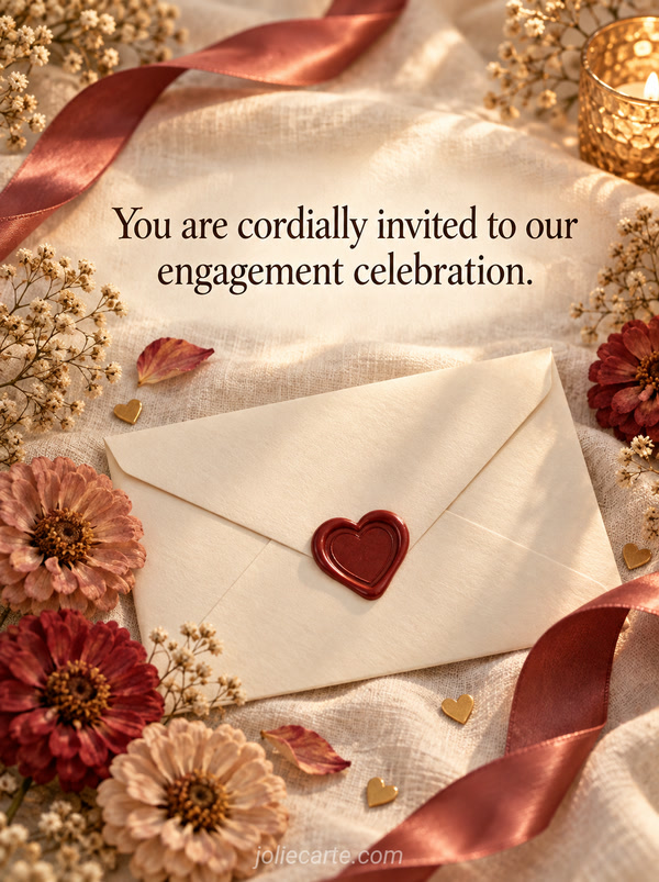 You are cordially invited to our engagement celebration. - Image
