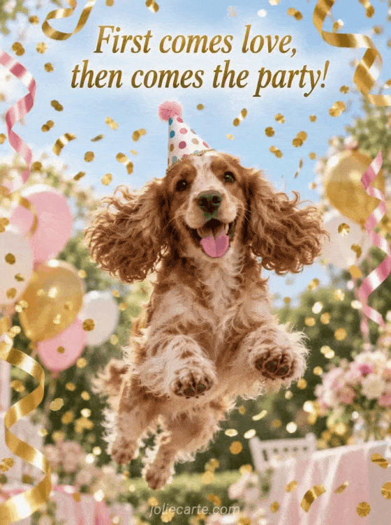 First comes love, then comes the party! - GIF