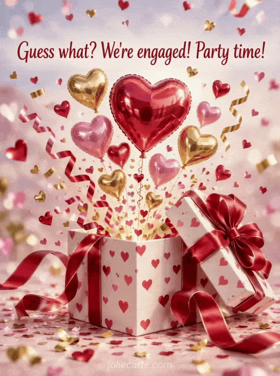 Guess what? We're engaged! Party time! - GIF