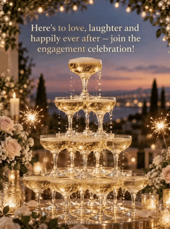 Here's to love, laughter and happily ever after — join the engagement celebration! - GIF