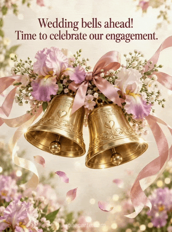 Wedding bells ahead! Time to celebrate our engagement. - GIF