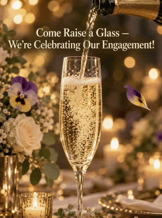 Come Raise a Glass — We're Celebrating Our Engagement! - GIF