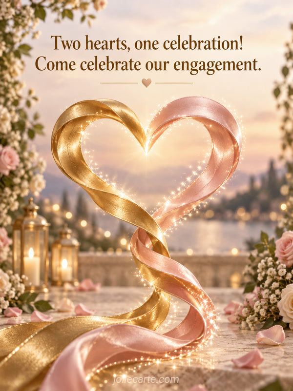Two hearts, one celebration! Come celebrate our engagement. - Image