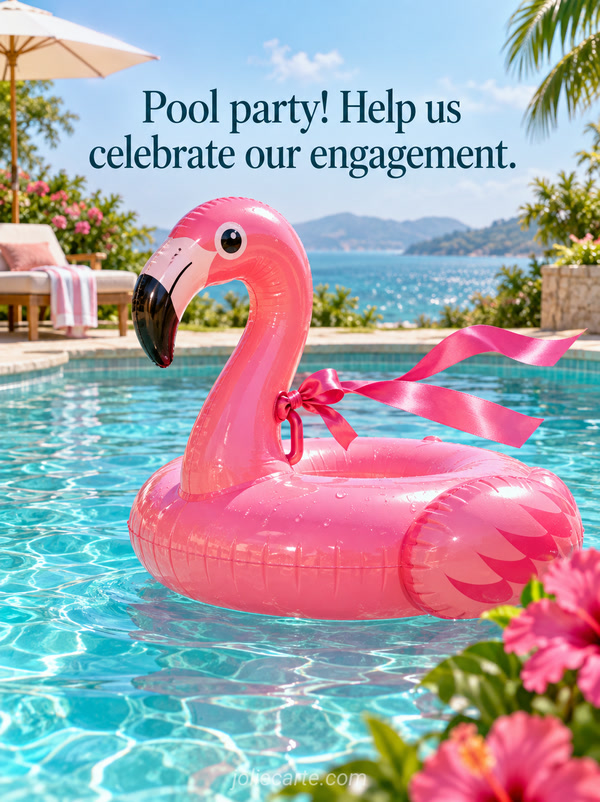 Pool party! Help us celebrate our engagement. - Image