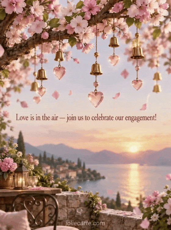 Love is in the air — join us to celebrate our engagement! - GIF