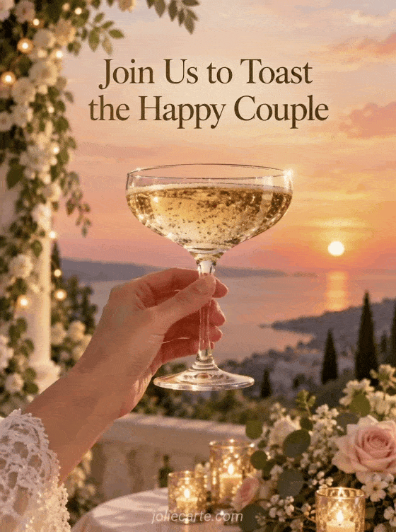 Join Us to Toast the Happy Couple - GIF