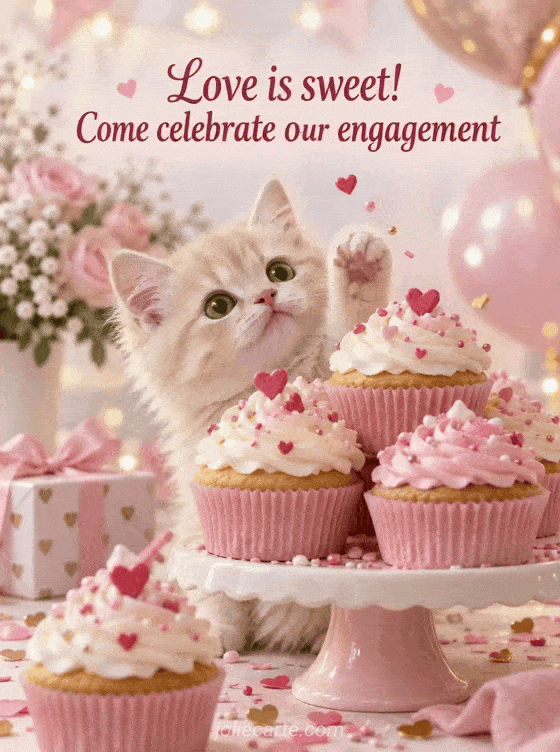 Love is sweet! Come celebrate our engagement - GIF