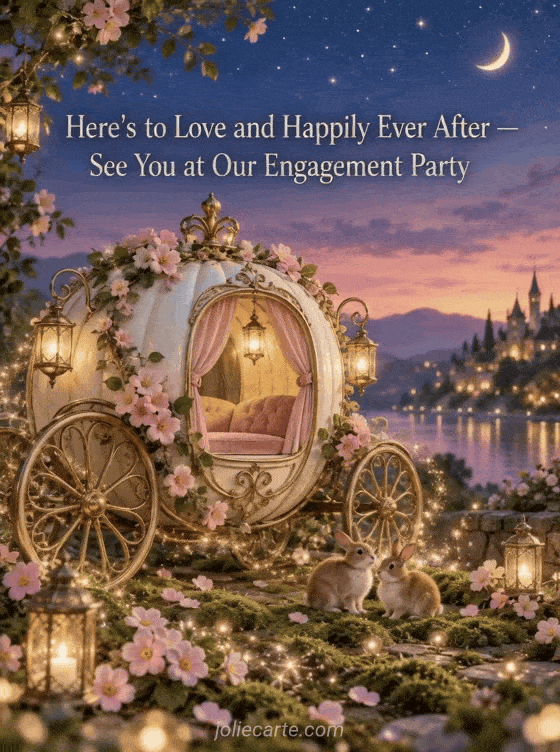 Here's to Love and Happily Ever After — See You at Our Engagement Party - GIF