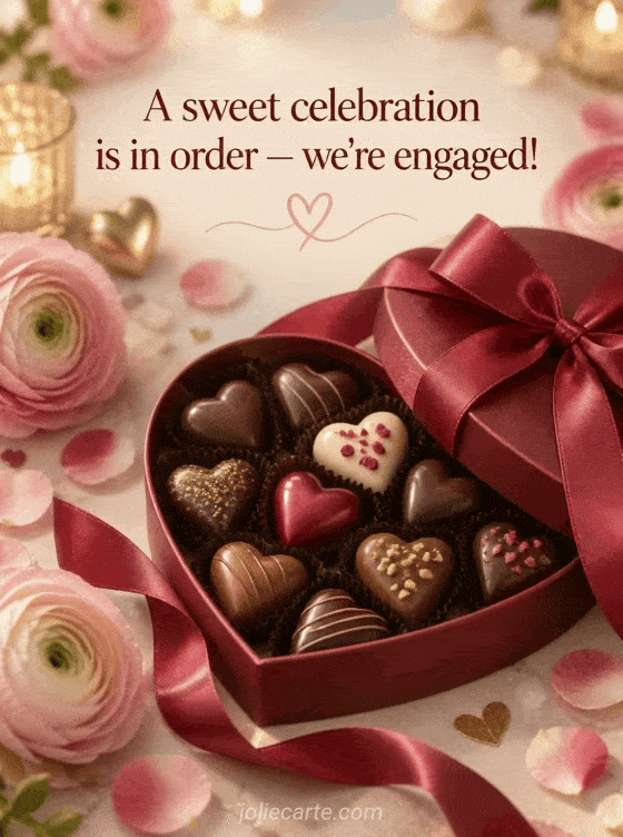 A sweet celebration is in order — we're engaged! - GIF