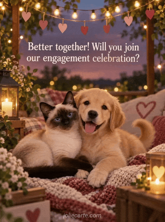 Better together! Will you join our engagement celebration? - GIF