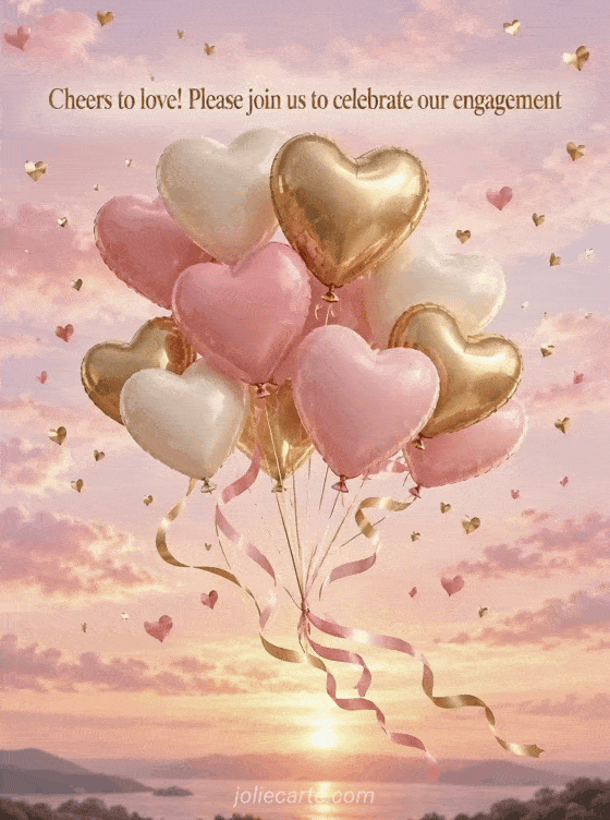 Cheers to love! Please join us to celebrate our engagement - GIF