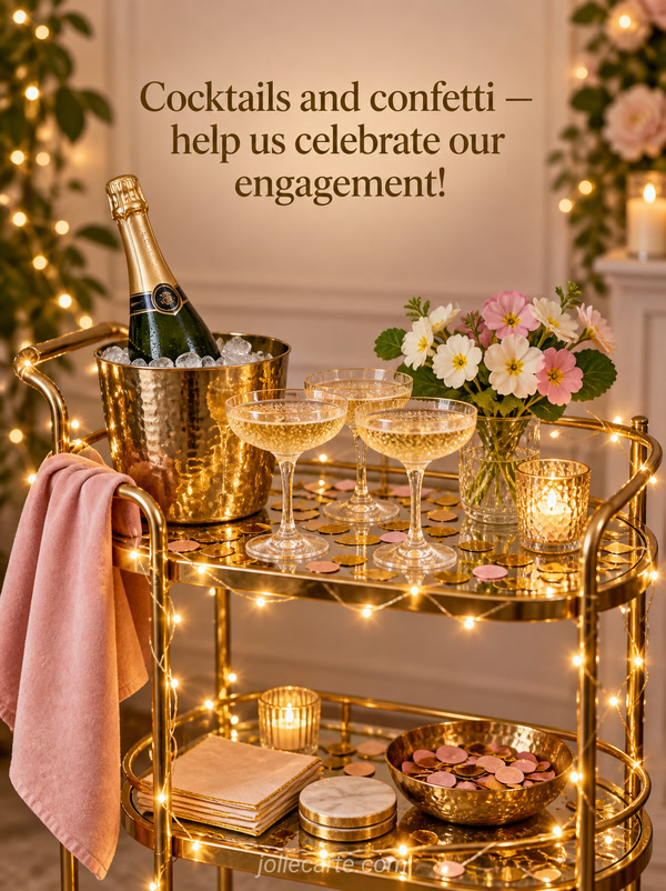Cocktails and confetti — help us celebrate our engagement! - Image