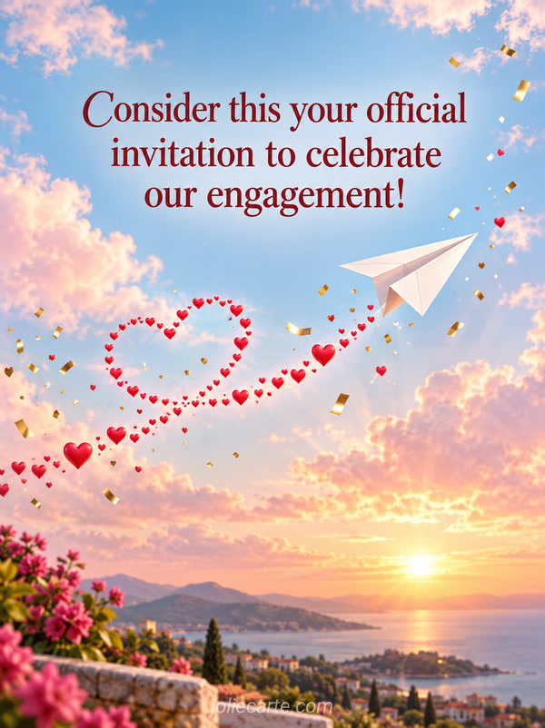 Consider this your official invitation to celebrate our engagement! - Image