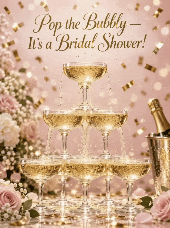 Pop the Bubbly Bridal Shower Invitation | JolieCarte - JolieCarte