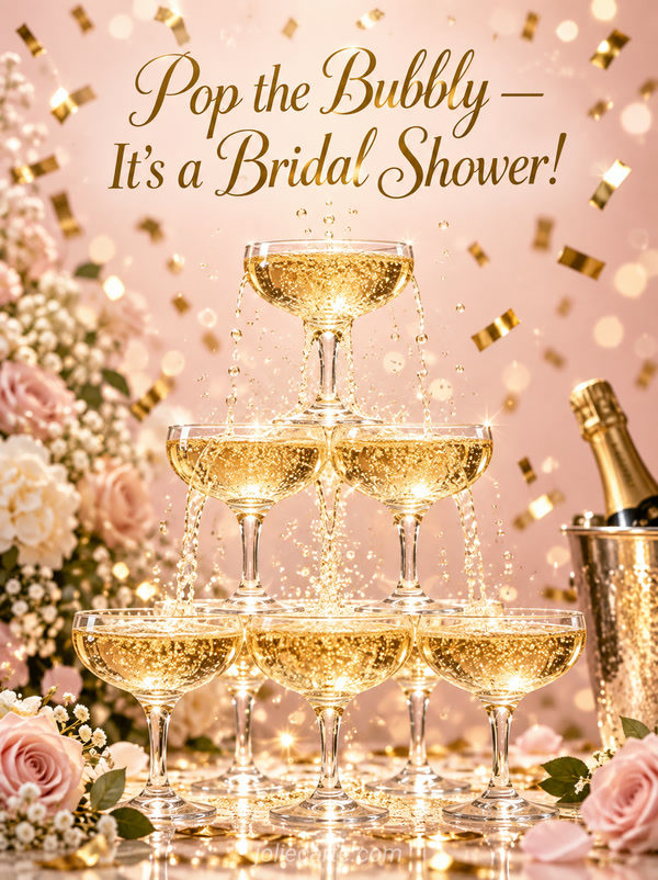 Pop the Bubbly Bridal Shower Invitation | JolieCarte - JolieCarte