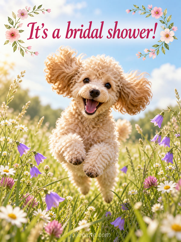 Bridal Shower Invitations: Joyful Meadow Poodle - JolieCarte