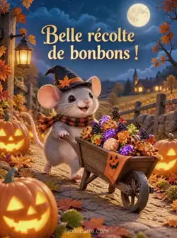 La souris et sa récolte de bonbons