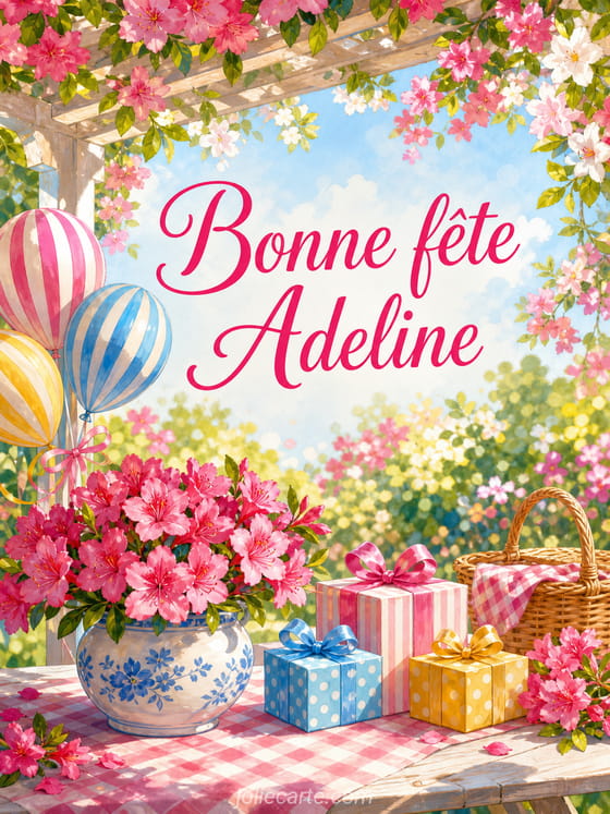 Carte bonne fĂȘte Adeline