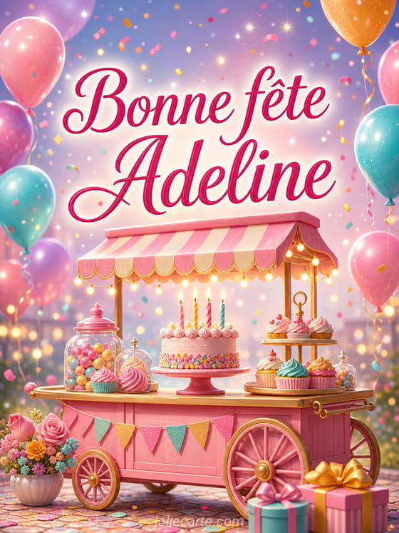 Carte bonne fĂȘte Adeline