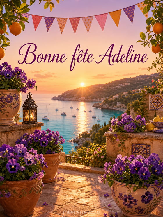 Carte bonne fĂȘte Adeline