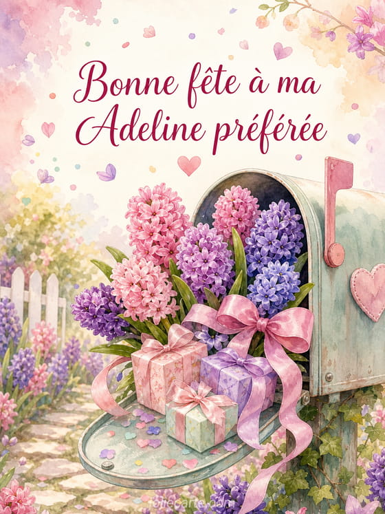 Carte bonne fĂȘte Adeline