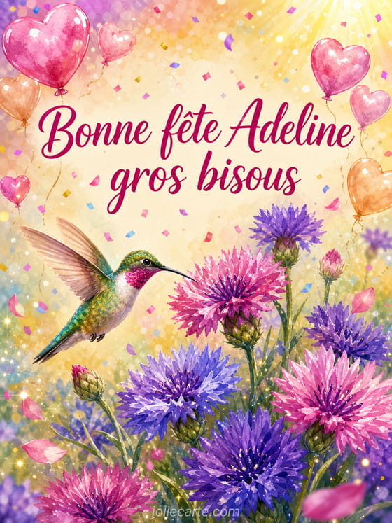 Carte bonne fĂȘte Adeline