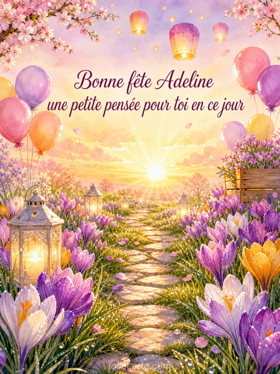 Carte bonne fĂȘte Adeline