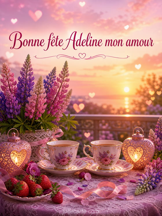 Carte bonne fĂȘte Adeline