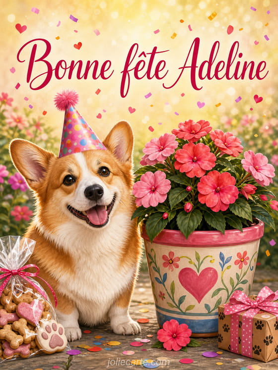 Carte bonne fĂȘte Adeline