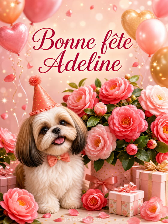 Carte bonne fĂȘte Adeline