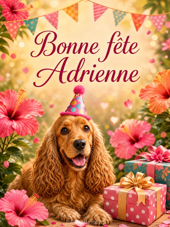 Carte bonne fête Adrienne