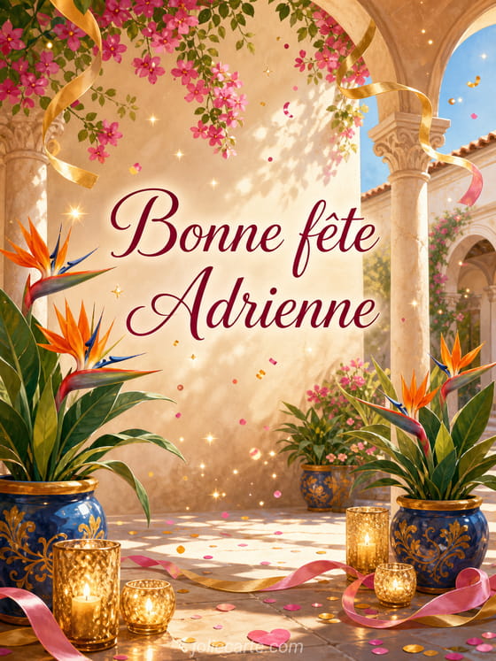 Carte bonne fête Adrienne