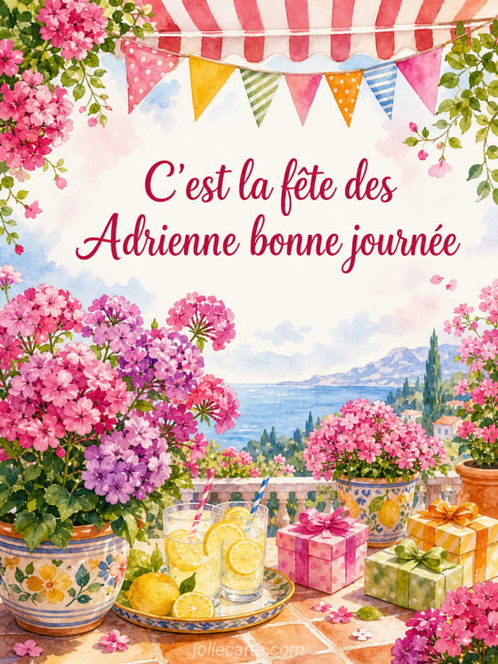 Carte bonne fête Adrienne