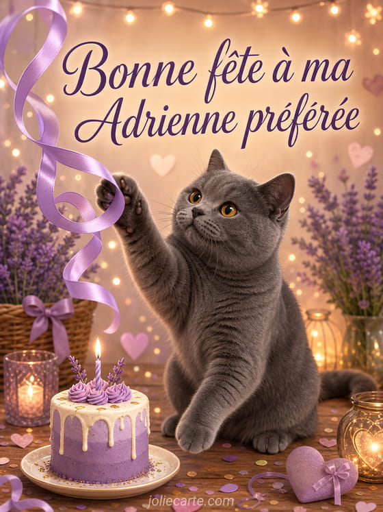 Carte bonne fête Adrienne
