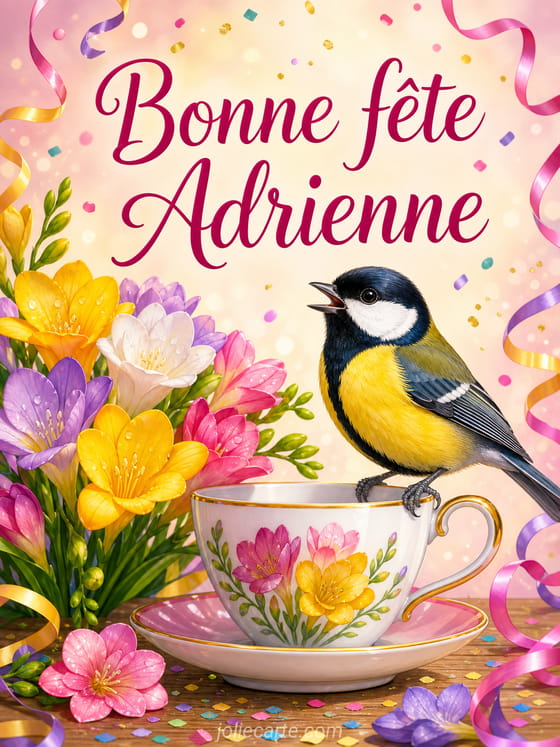 Carte bonne fête Adrienne