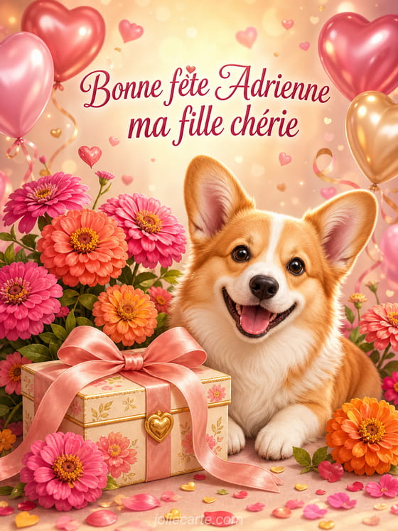 Carte bonne fête Adrienne