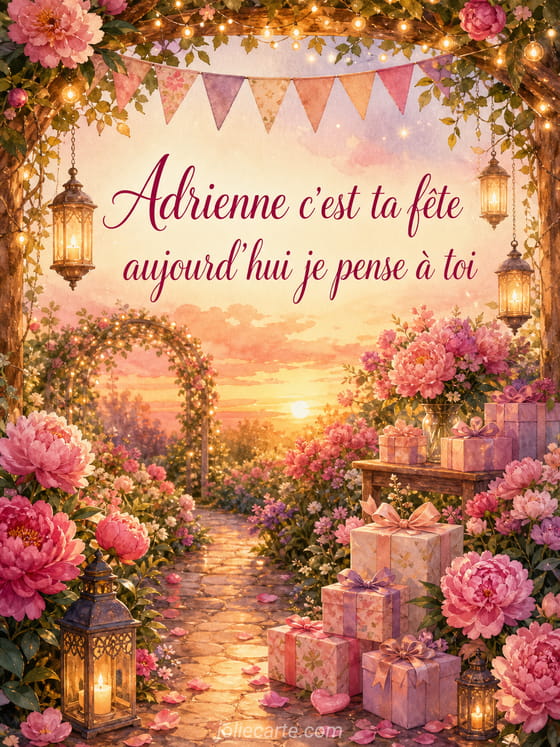 Carte bonne fête Adrienne