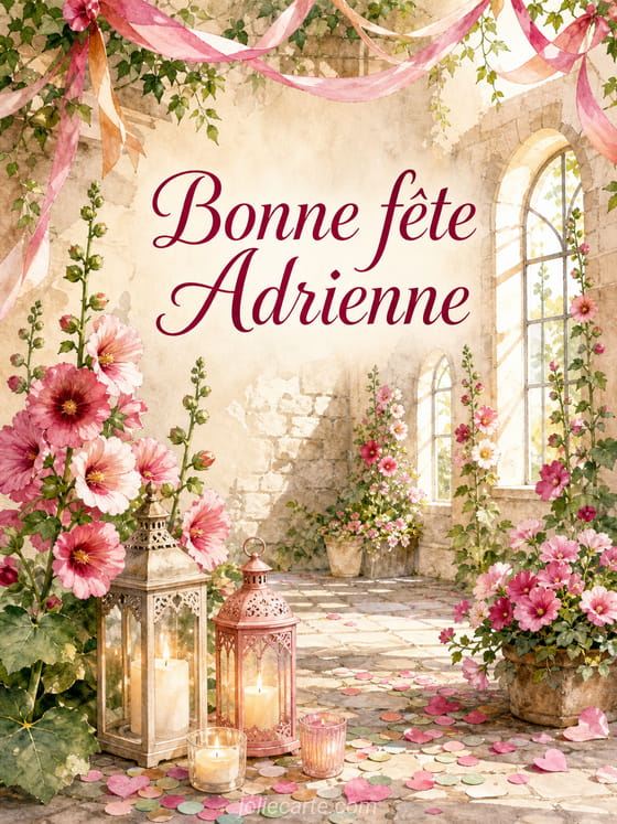 Carte bonne fête Adrienne