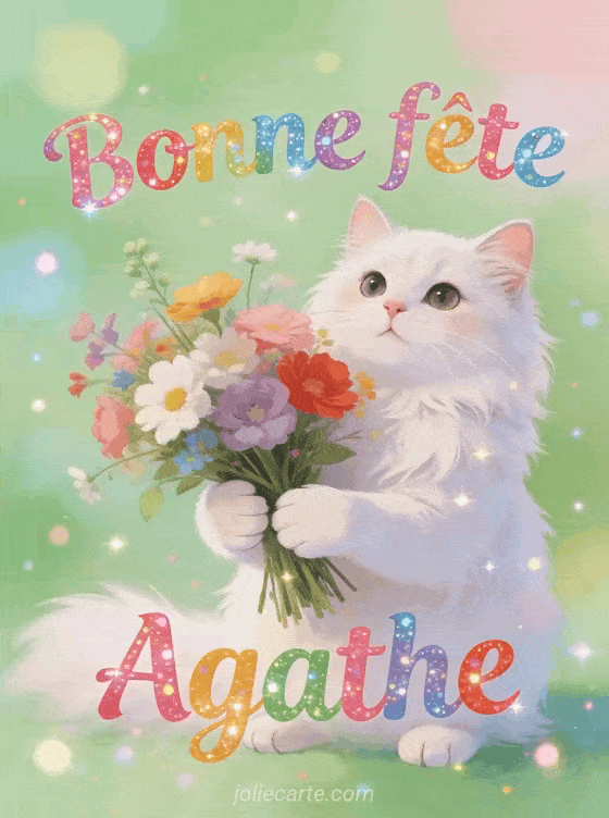 Bonne fête Agathe - Bonne fete agathe chat