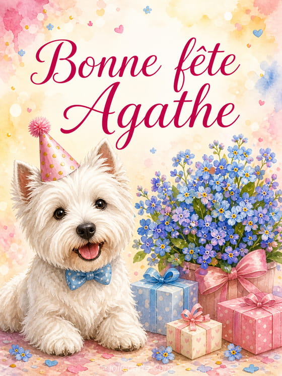 Carte bonne fête Agathe