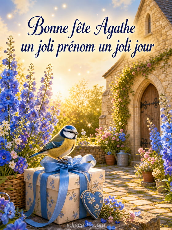 Carte bonne fête Agathe