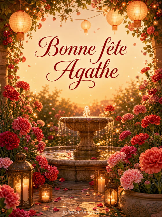 Carte bonne fête Agathe
